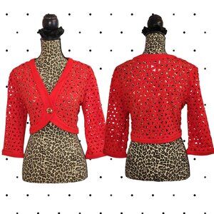 Red Bolero with cut out detail design